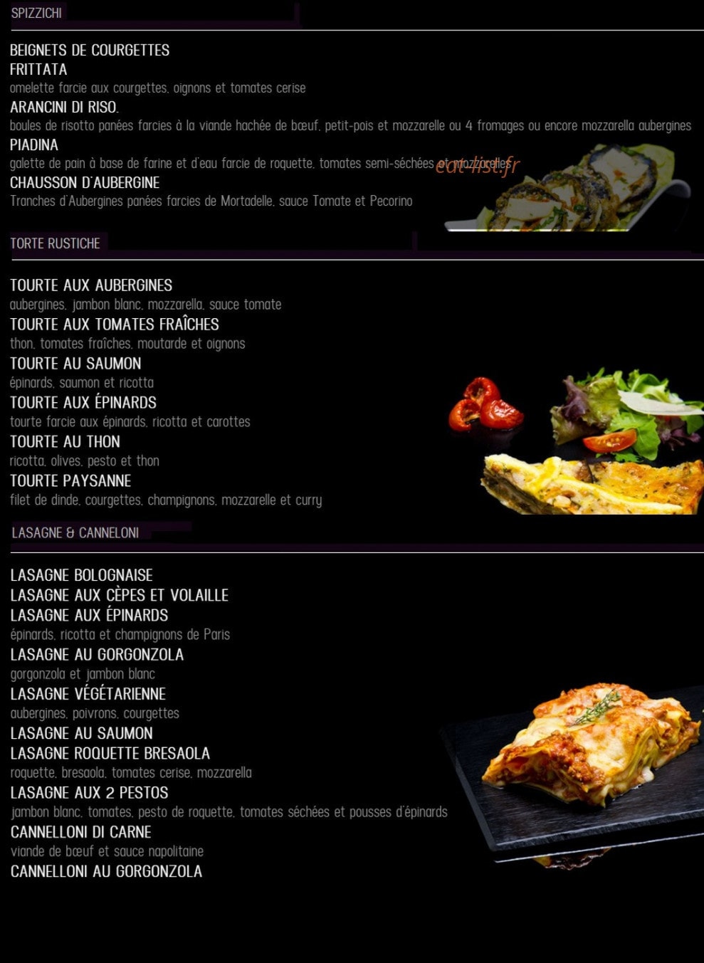 Le festin d'italie — carte page 2