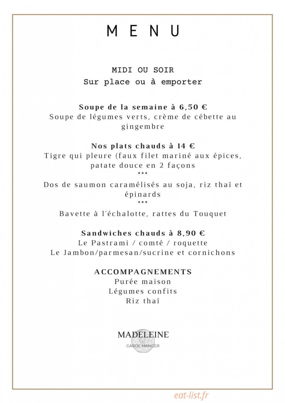 Madeleine — carte page 2