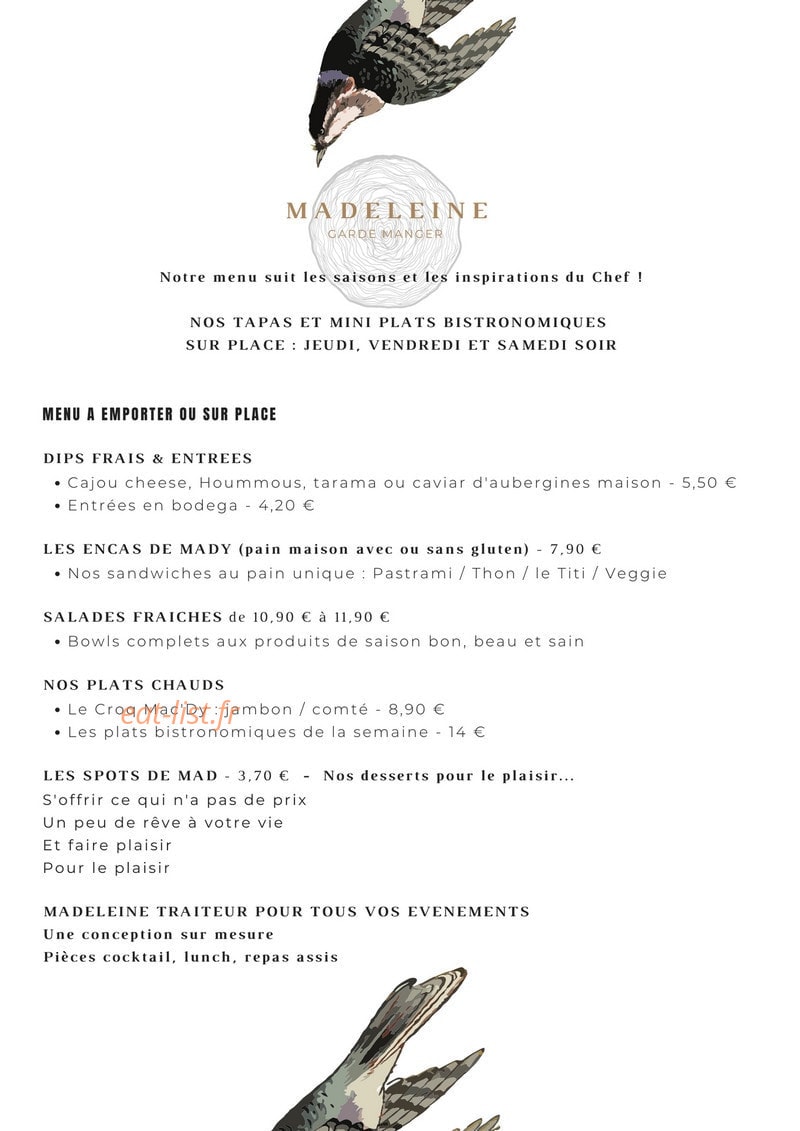 Madeleine — carte page 1