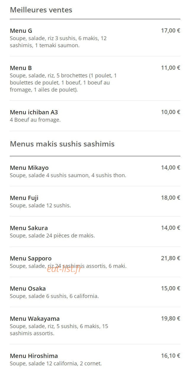Sushi Robinson — carte page 2