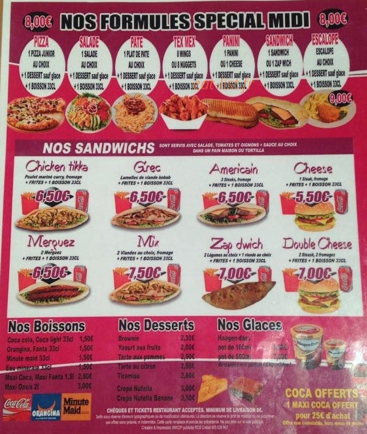 Top pizza — carte page 4