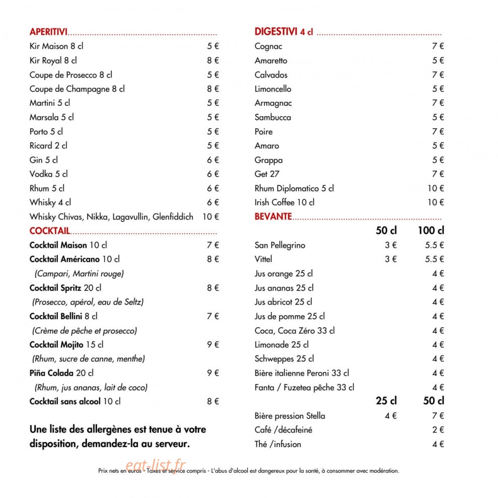 Amarone — carte page 1