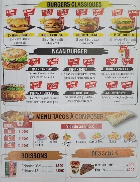 Kebab King — carte page 1