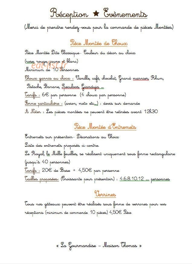 La Gourmandise Maison Thomas — carte page 3