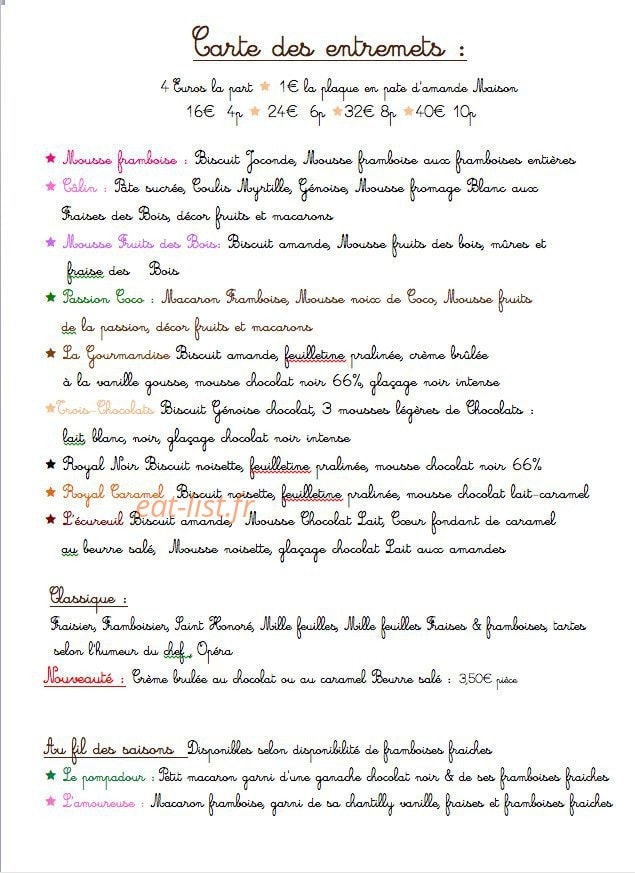 La Gourmandise Maison Thomas — carte page 2