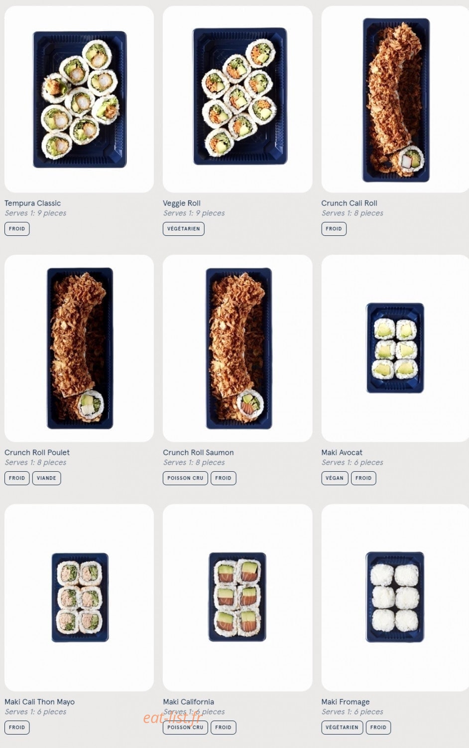 Carte et menu de Sushi Daily à Bourg la Reine — Maki et Roll
