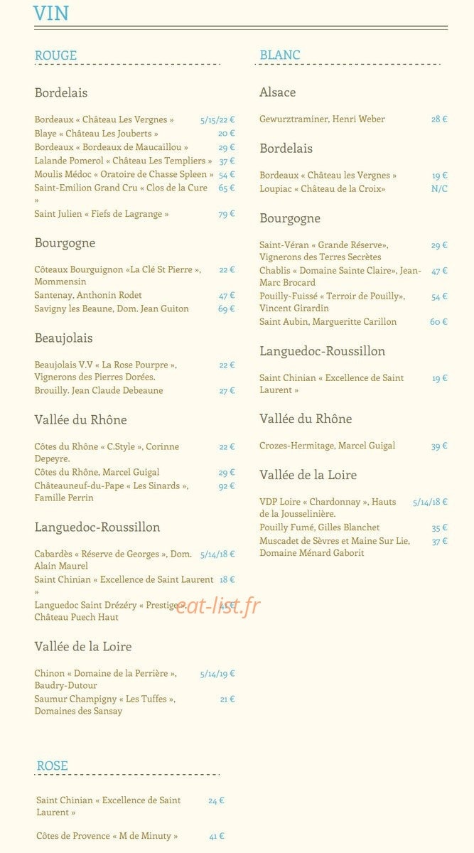 La Guinguette — carte page 2
