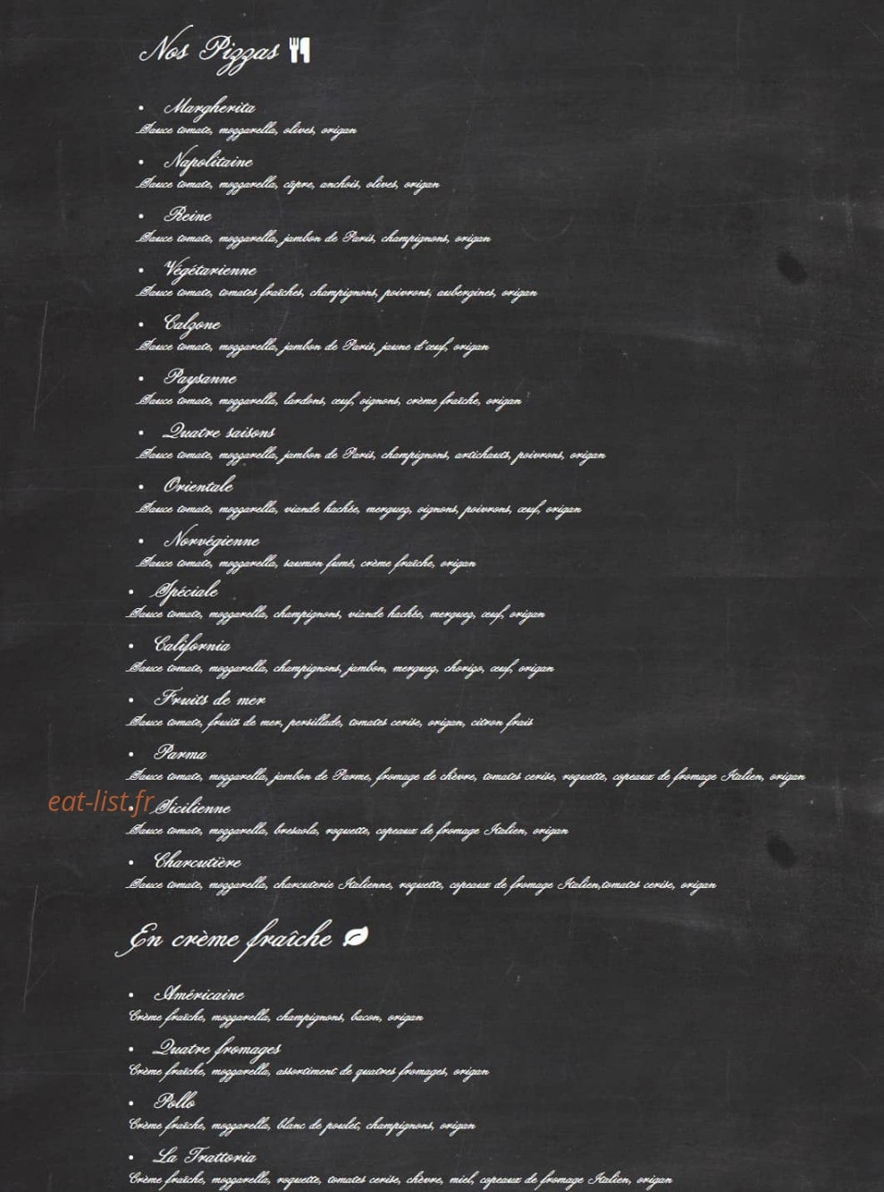 La Trattoria — carte page 4