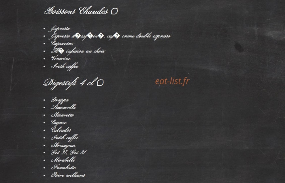 La Trattoria — carte page 9