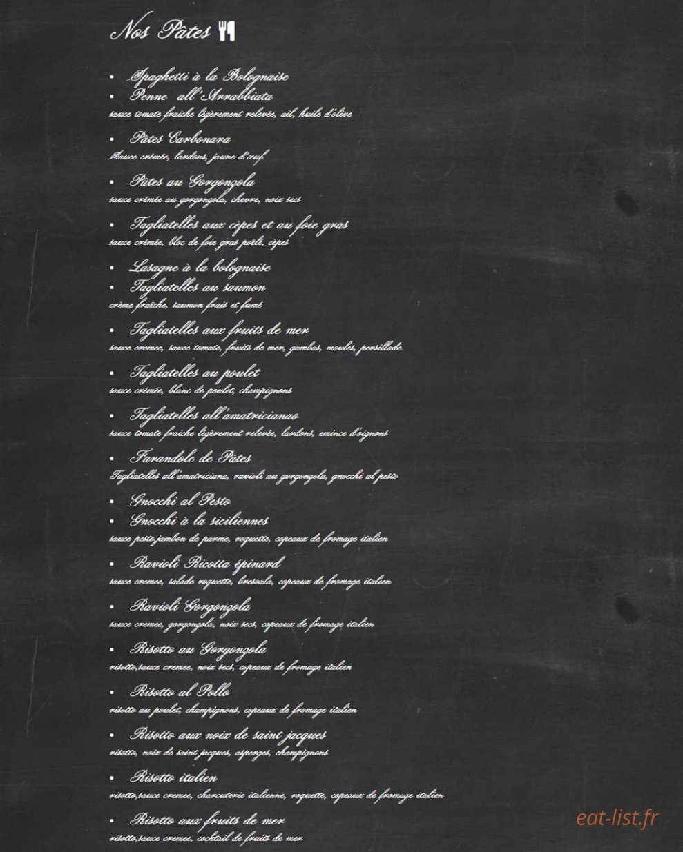 La Trattoria — carte page 5