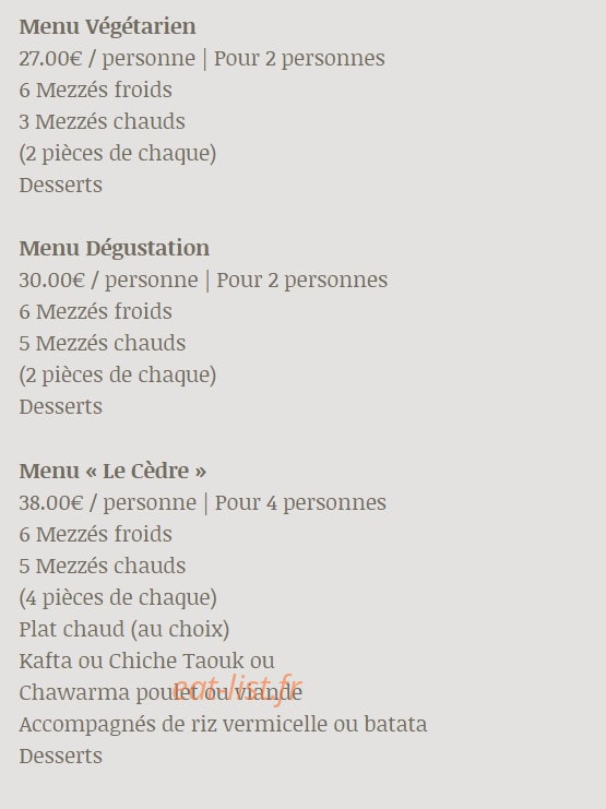 Le Cèdre — carte page 4