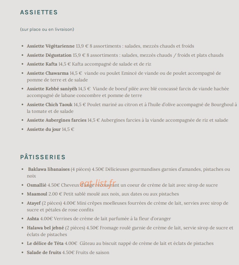 Le Cèdre — carte page 3