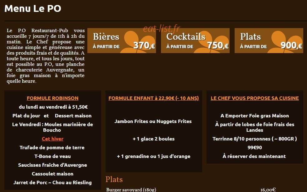 Le P.O — carte page 6