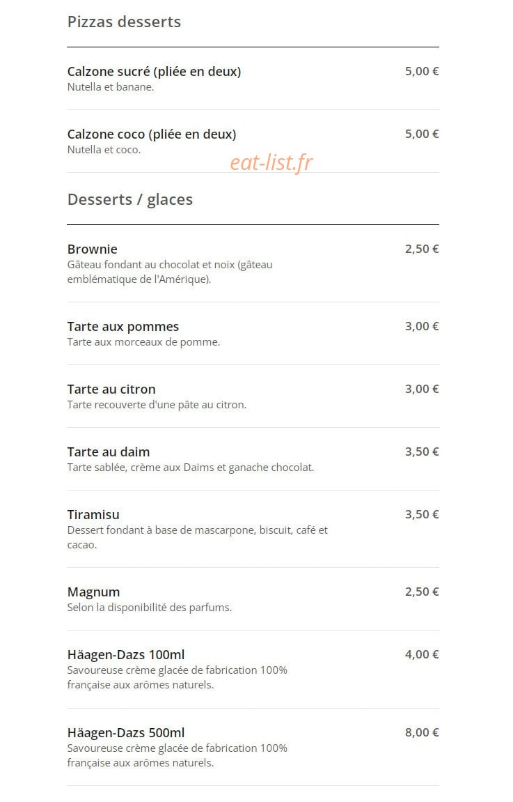 Superbe Pizza — carte page 15
