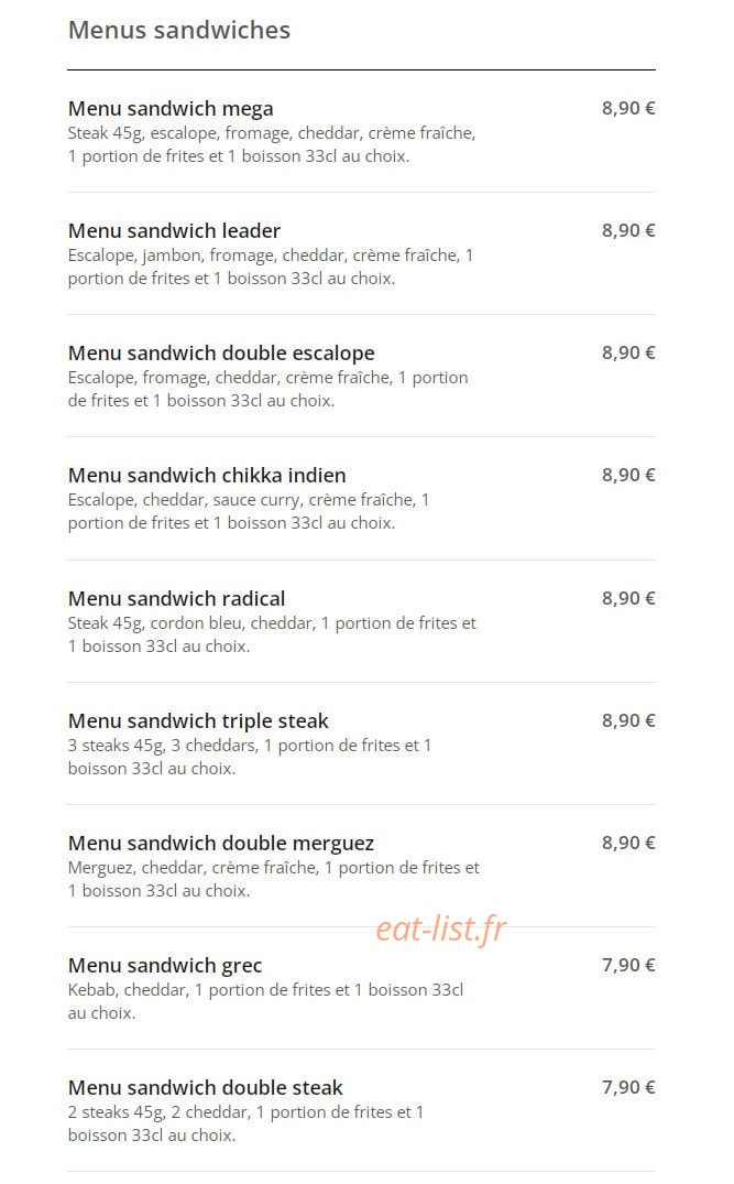 Superbe Pizza — carte page 3