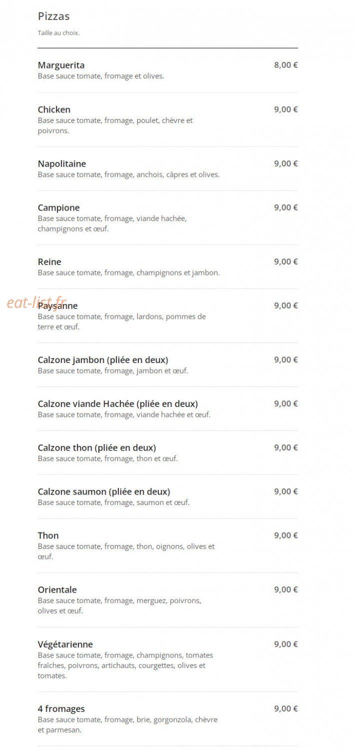 Superbe Pizza — carte page 7