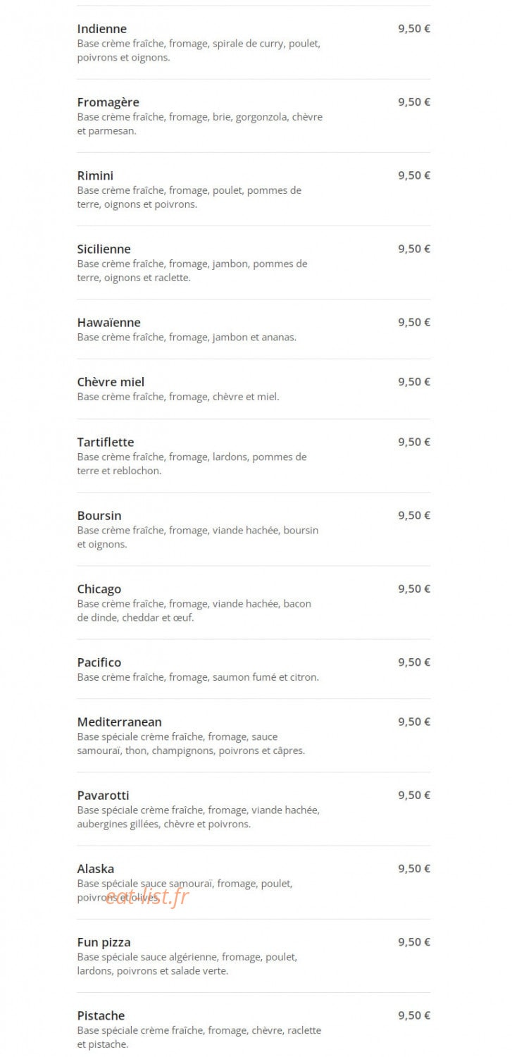 Superbe Pizza — carte page 8
