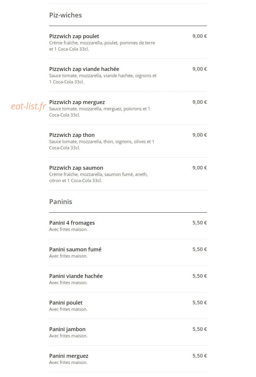 Superbe Pizza — carte page 11
