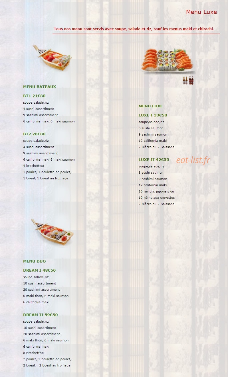 Dream sushi — carte page 6