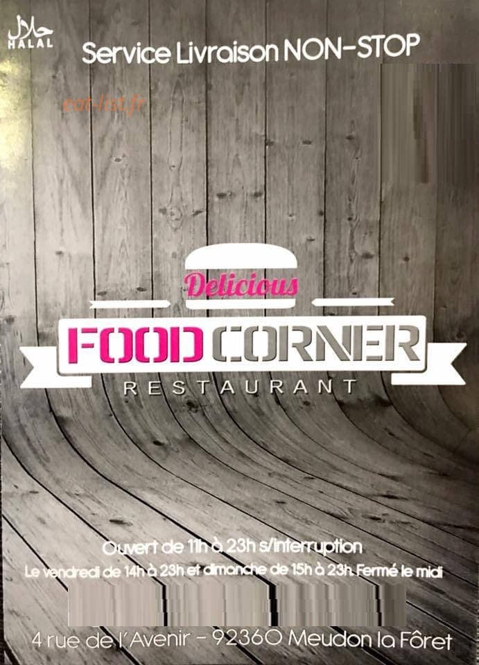 Food corner — carte page 1