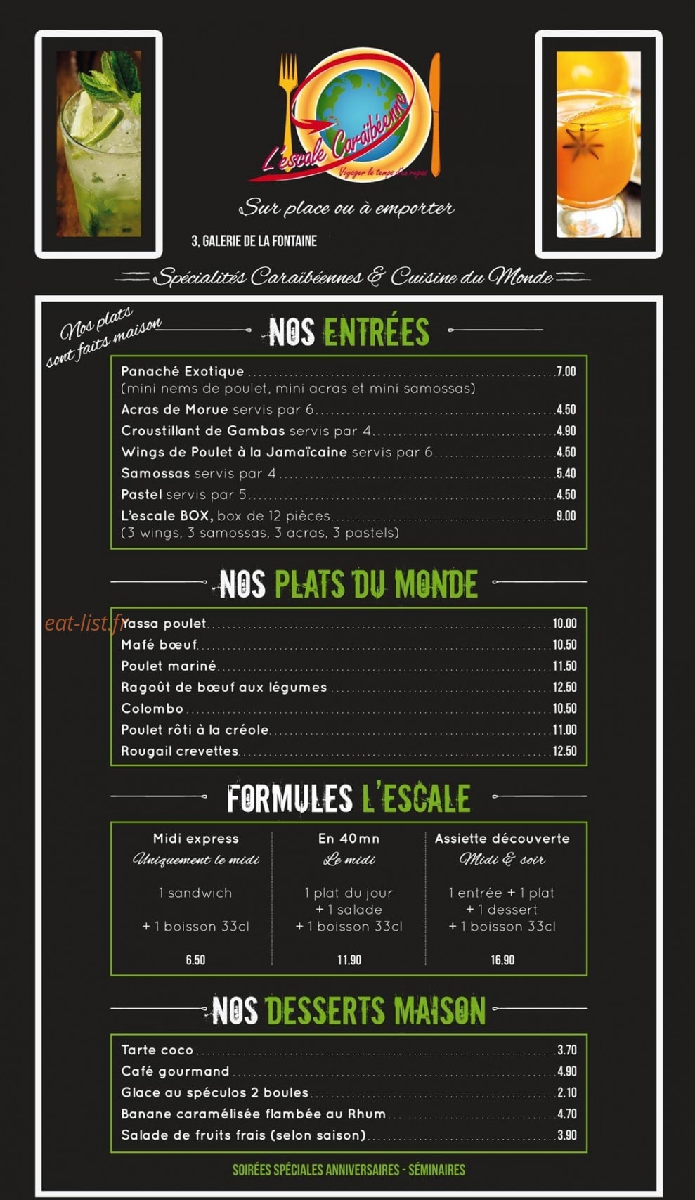 L'escale Caraïbéenne — carte page 1