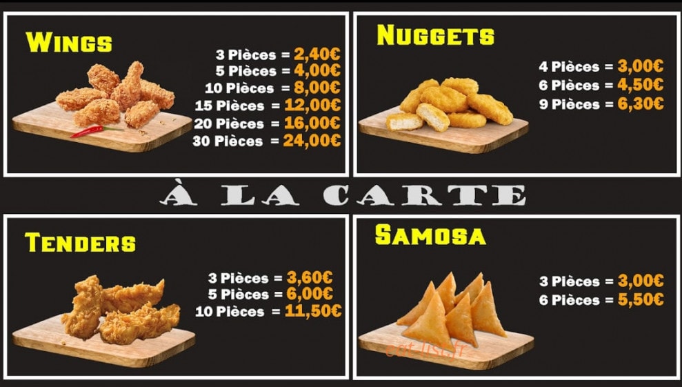 Nathz Chicken — carte page 3