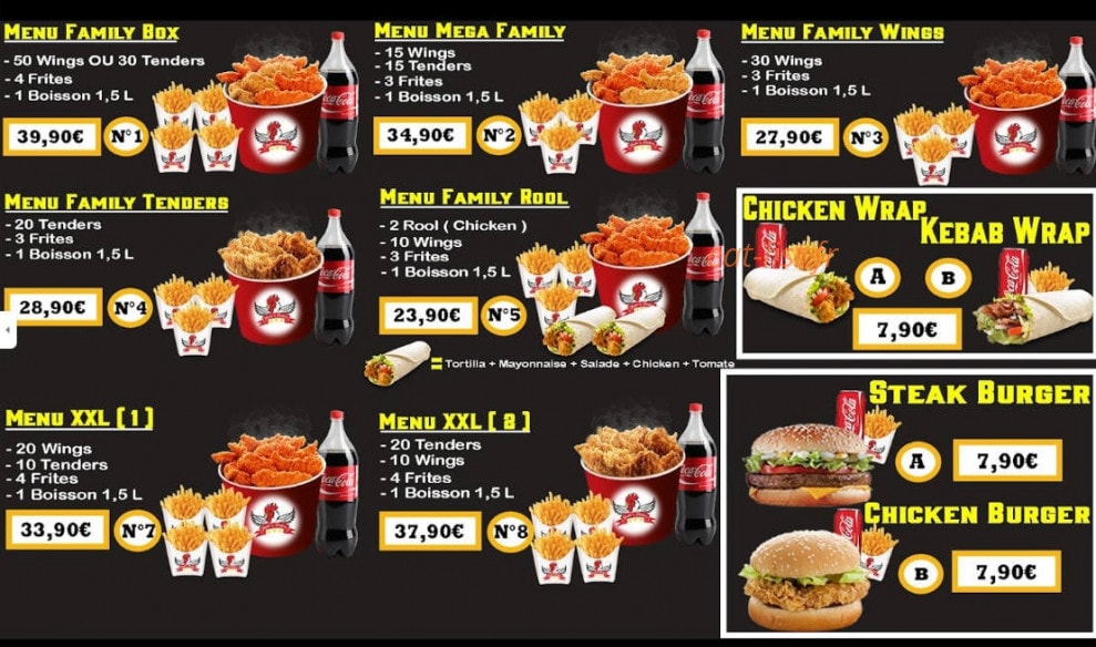 Nathz Chicken — carte page 4
