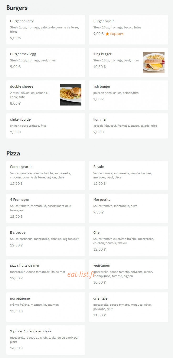 Fresh Food — carte page 2