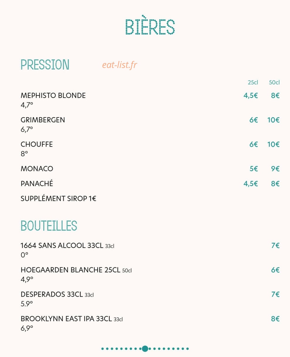 Brasserie Perle — carte page 8