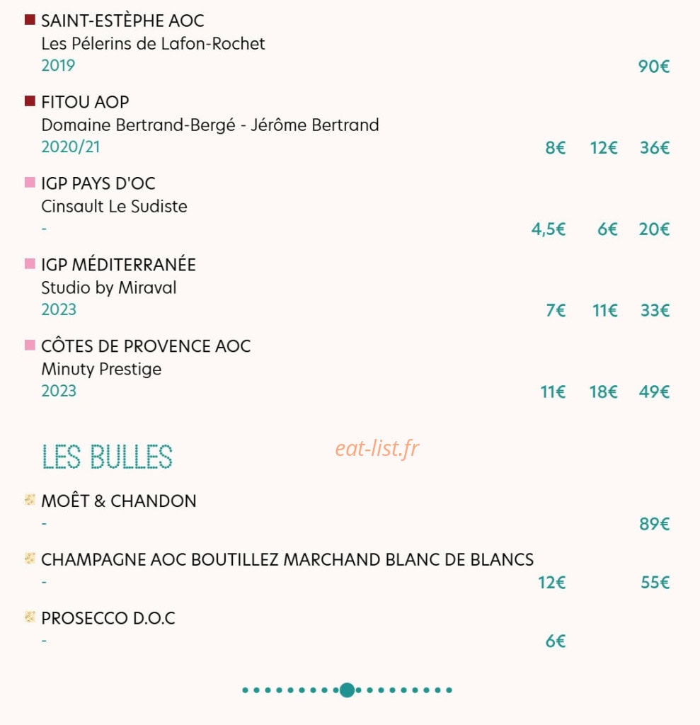 Brasserie Perle — carte page 7