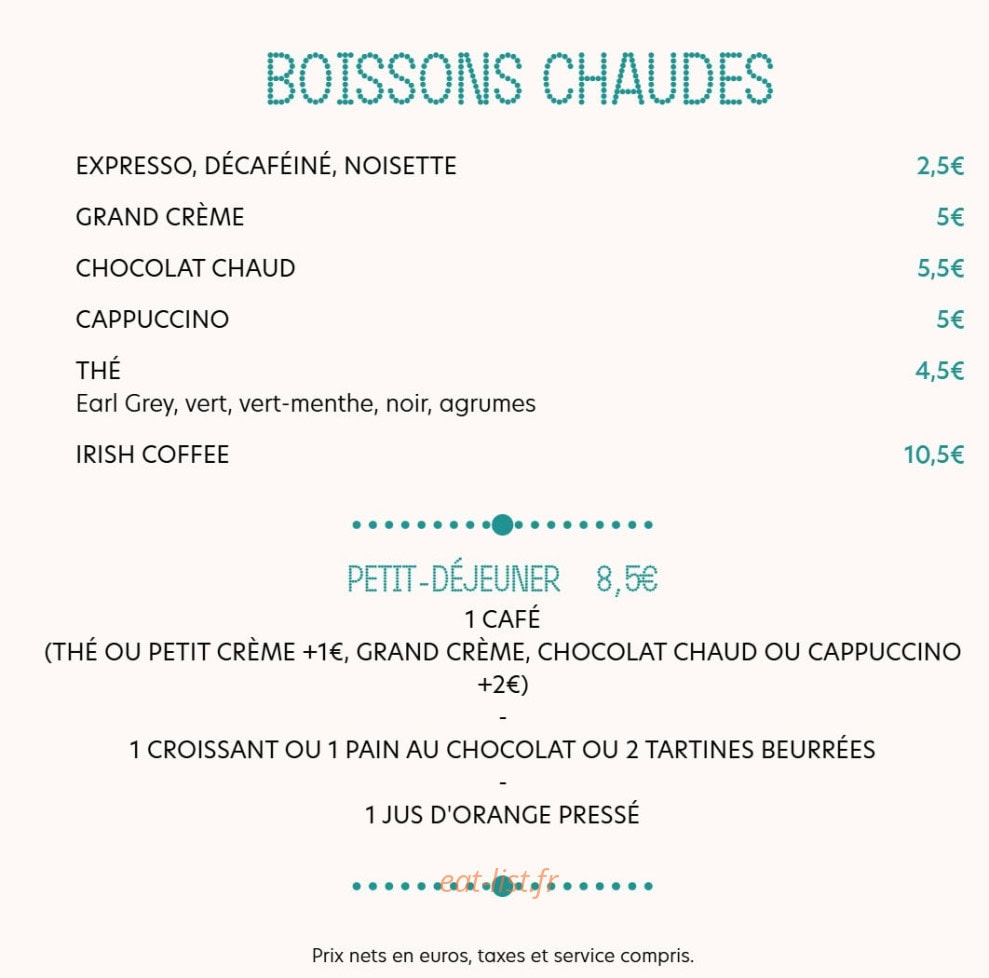 Brasserie Perle — carte page 12