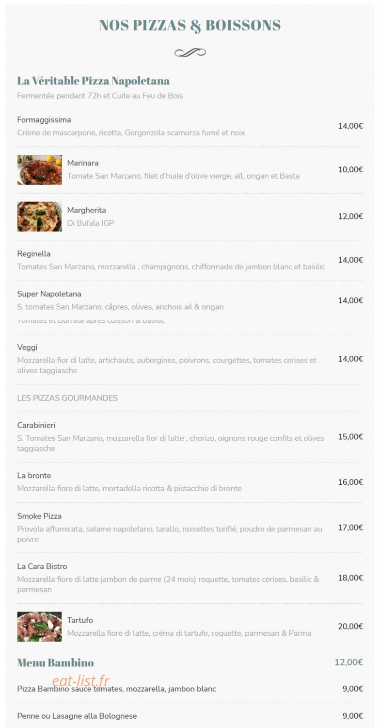 Il CaraBistro — carte page 1