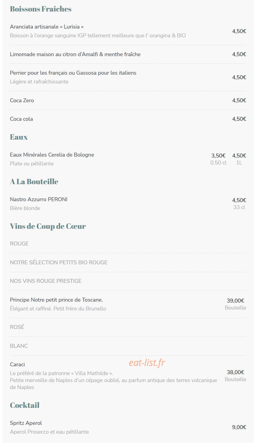 Il CaraBistro — carte page 2