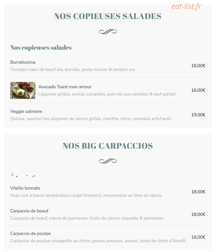 Il CaraBistro — carte page 3