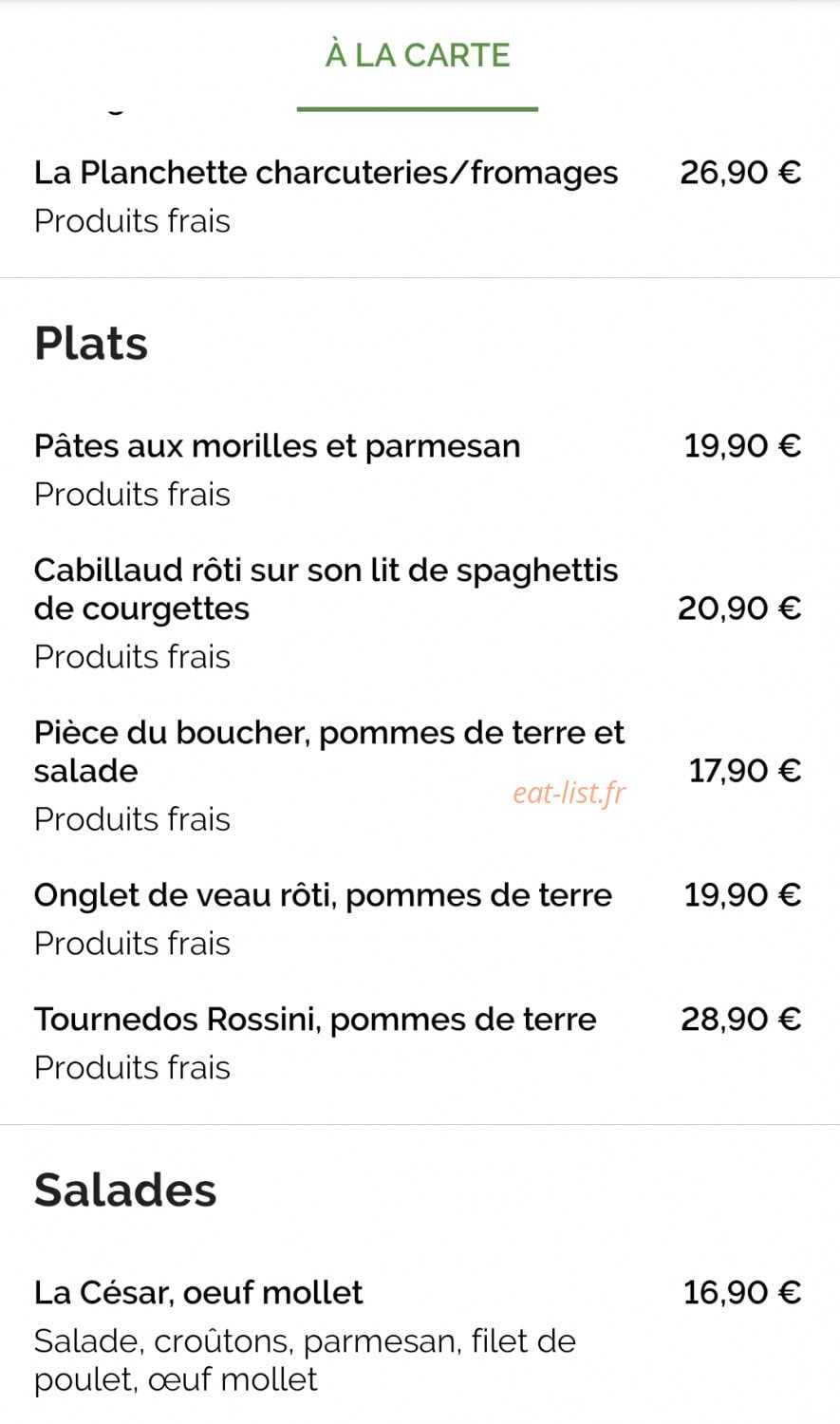 Le Cheese & Wine — carte page 1