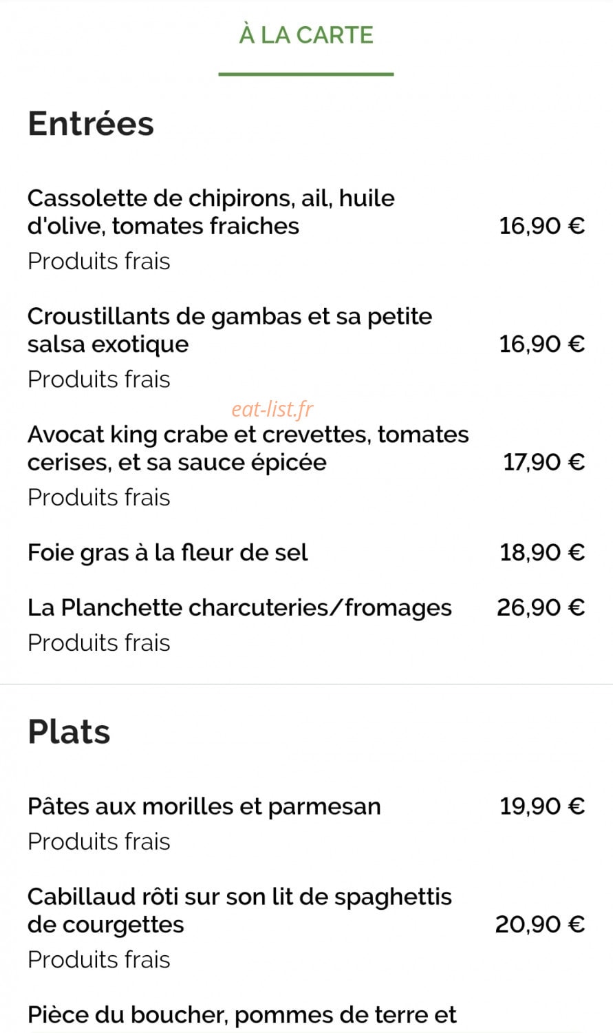 Le Cheese & Wine — carte page 2