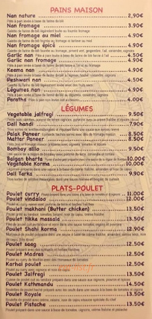 Restaurant New Kathmandu — carte page 5