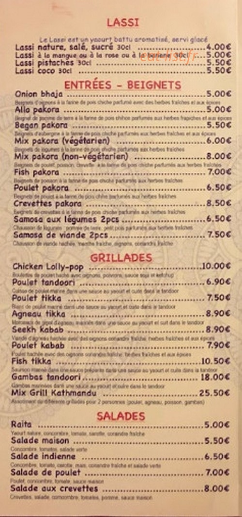 Restaurant New Kathmandu — carte page 4