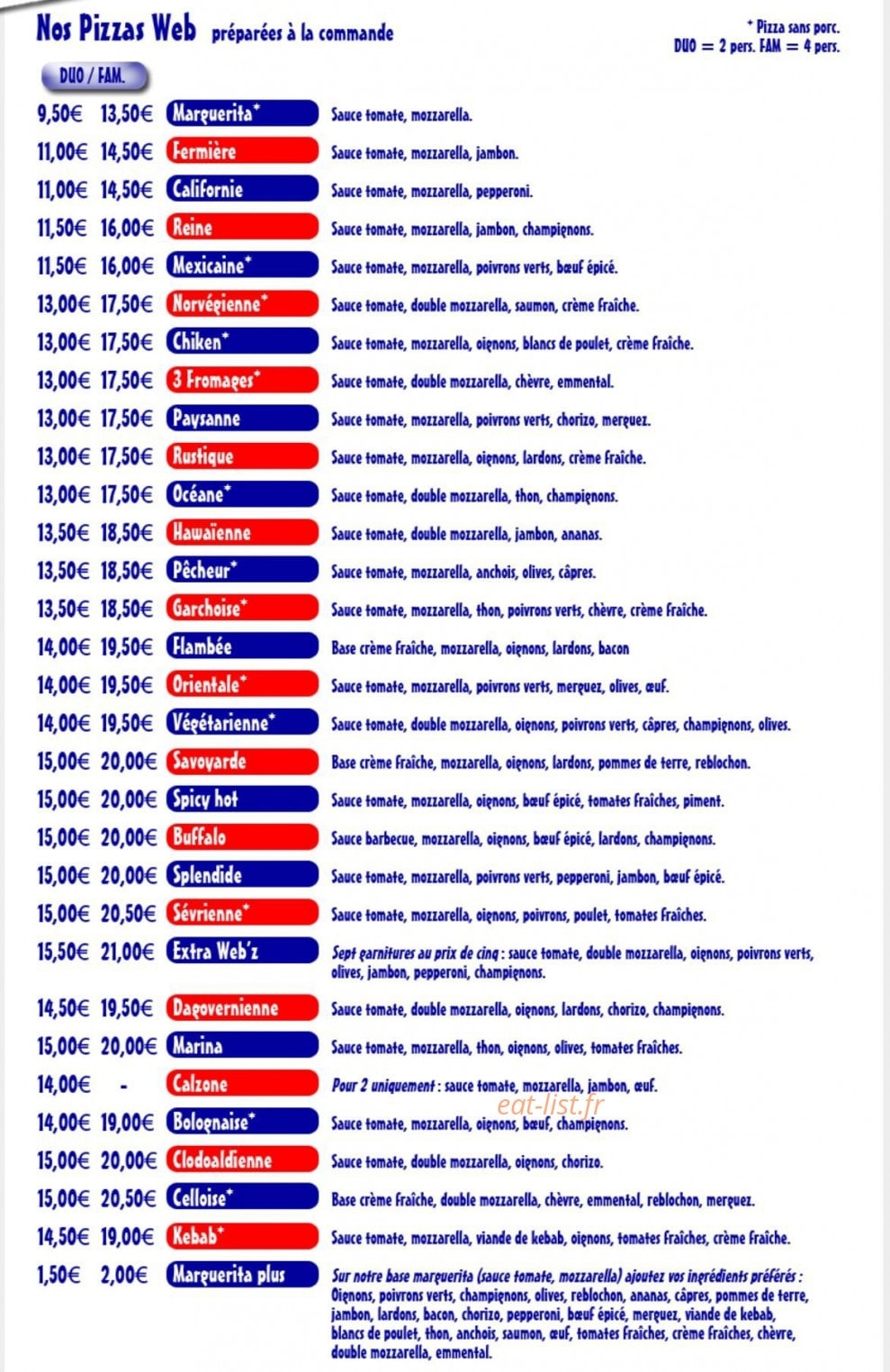 Web Pizza-Web Couscous — carte page 1