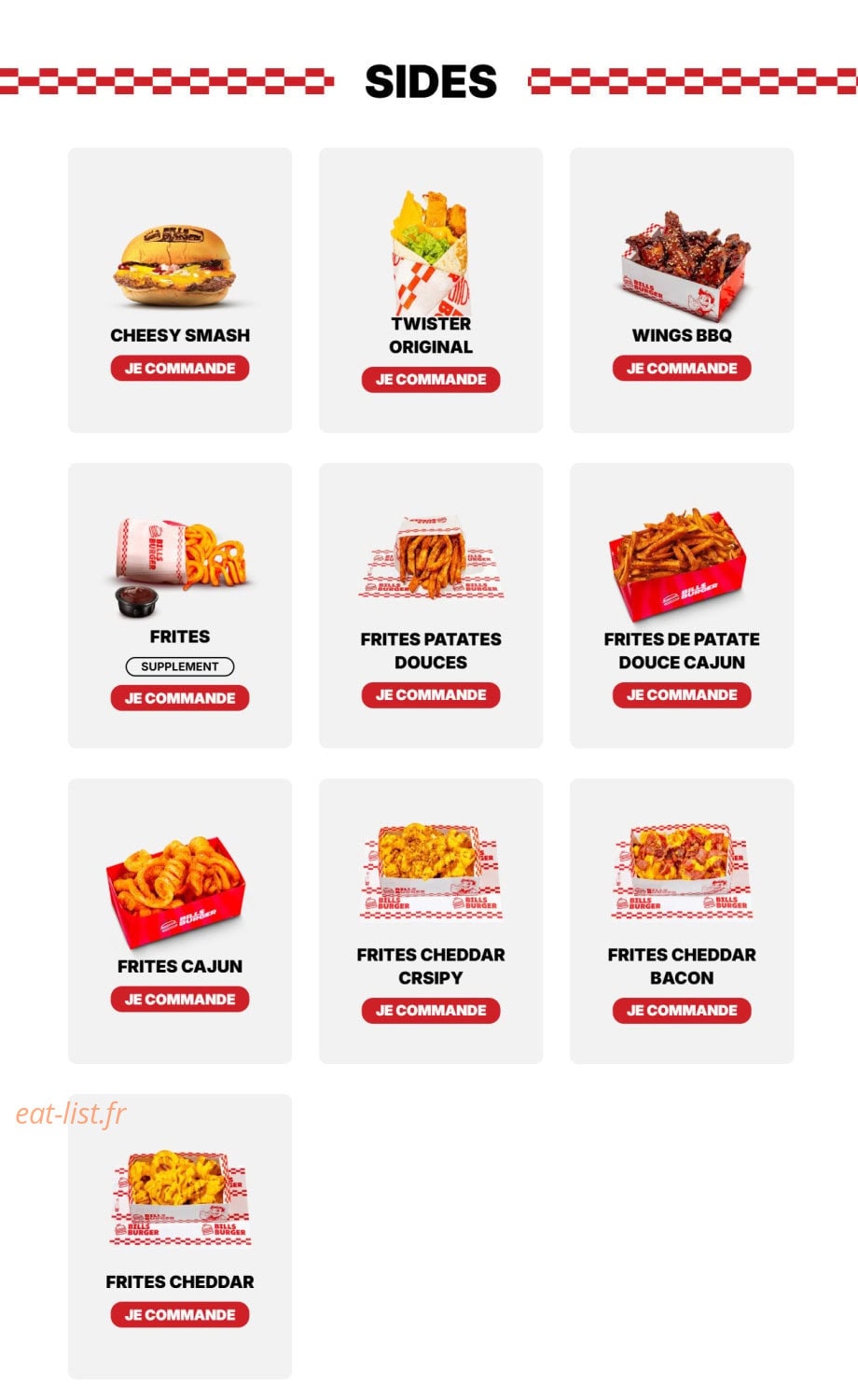 Bill's Burger — carte page 2