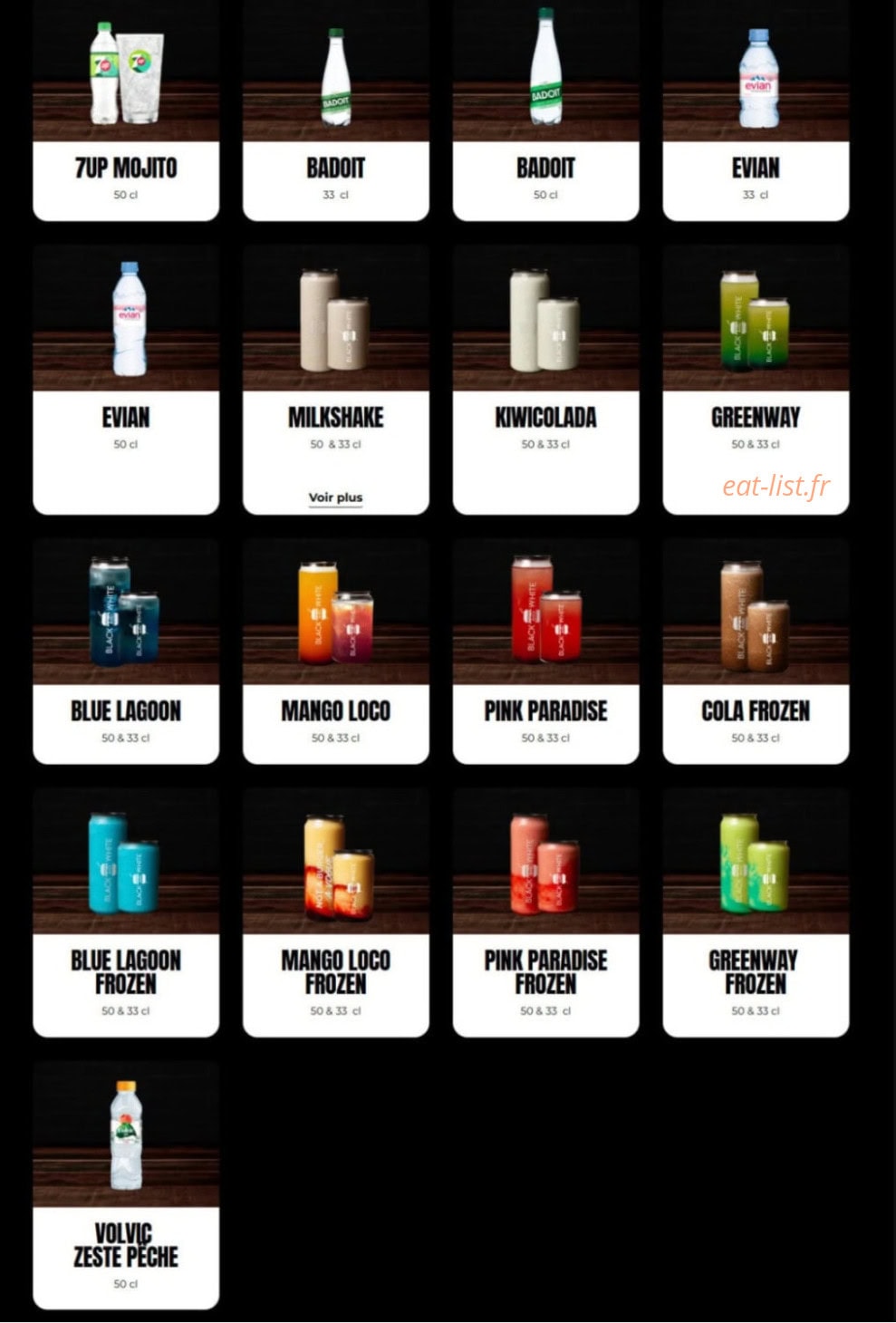 Black & White Burger — carte page 5