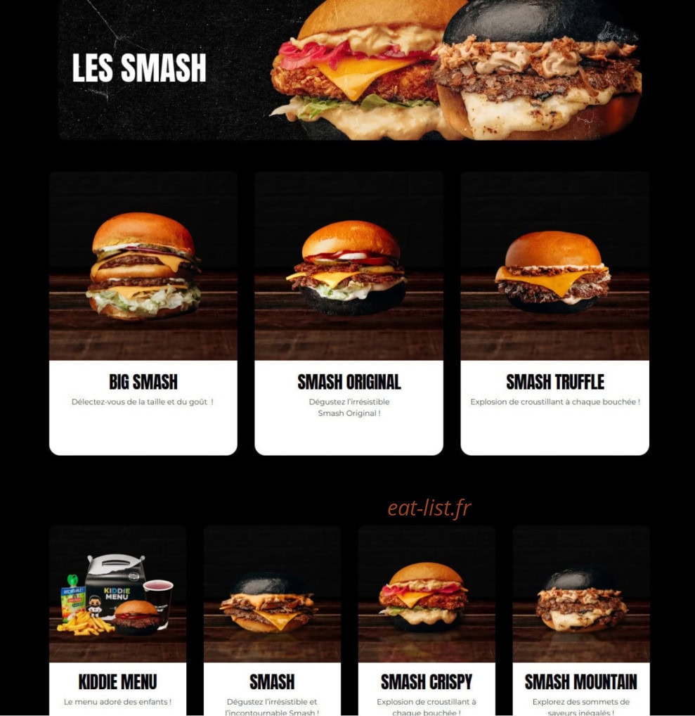 Black & White Burger — carte page 1