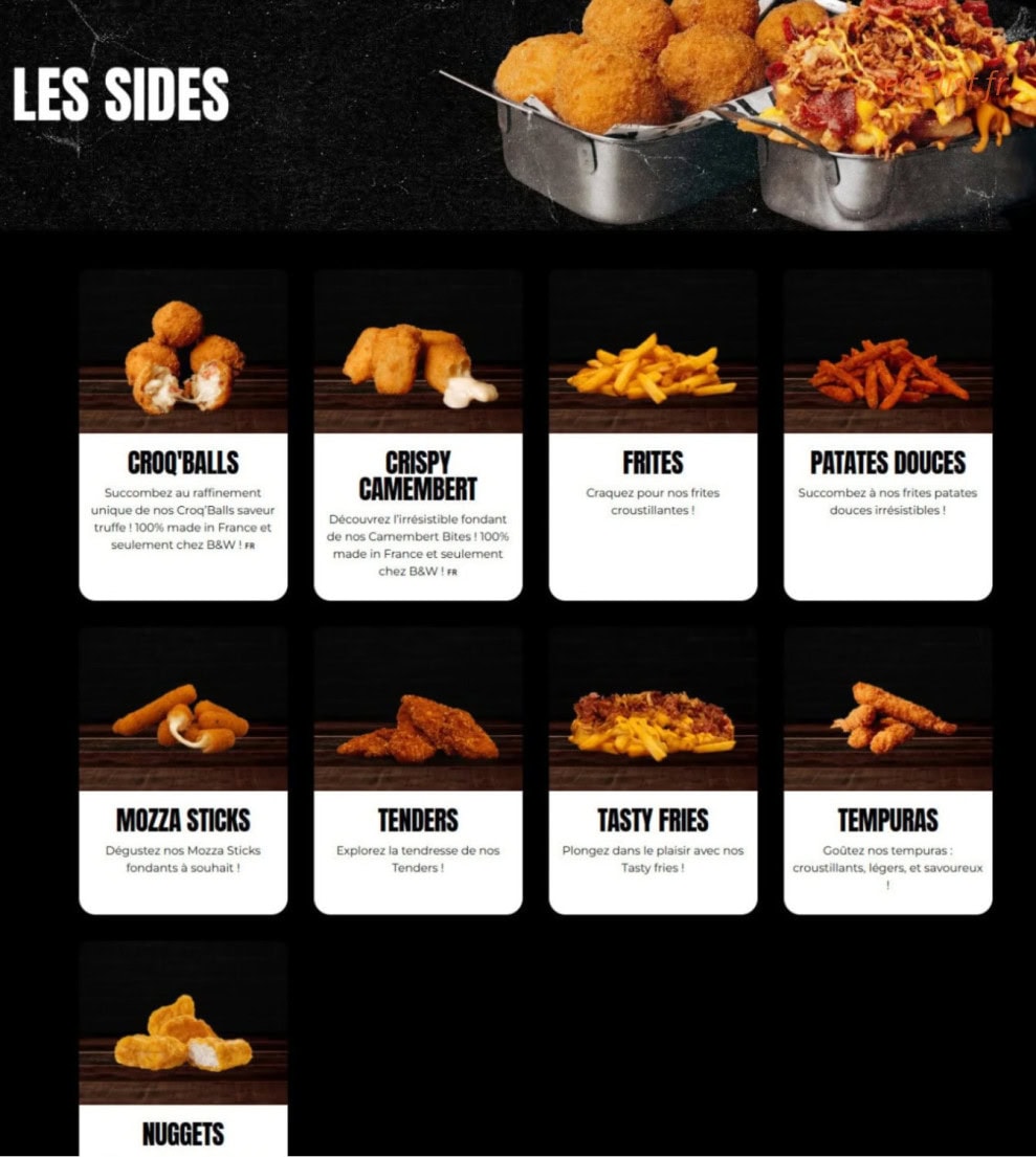 Black & White Burger — carte page 3