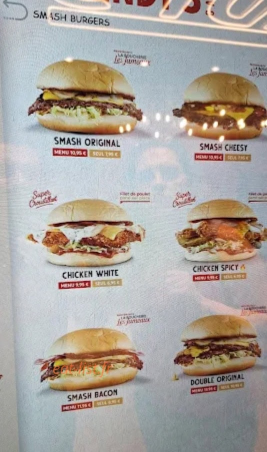 Carte et menu de Brendy's Café à Villeneuve la Garenne — Burgers