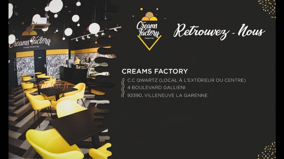 Carte et menu Creams Factory Villeneuve la Garenne