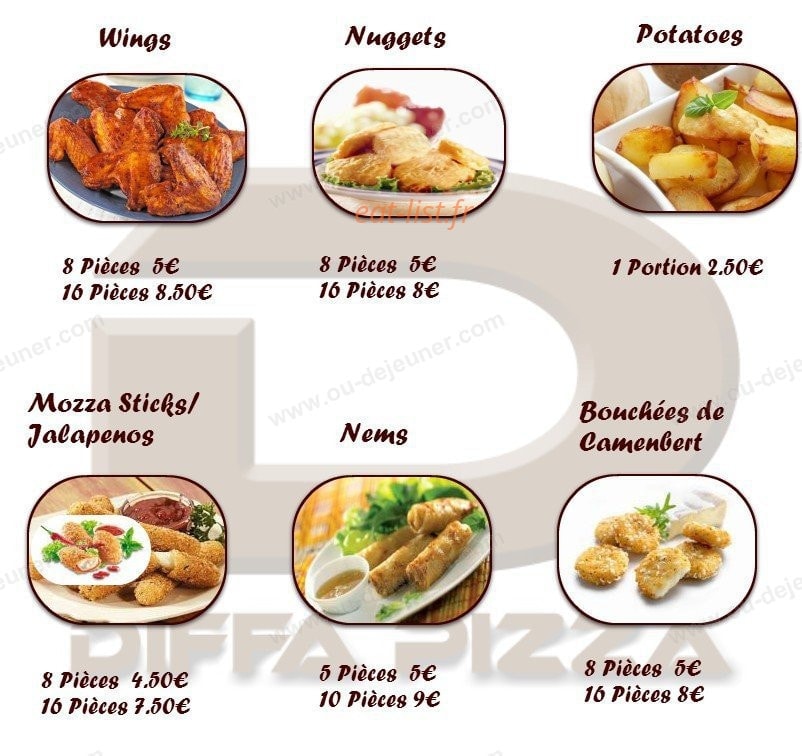 Diffa Pizza — carte page 3