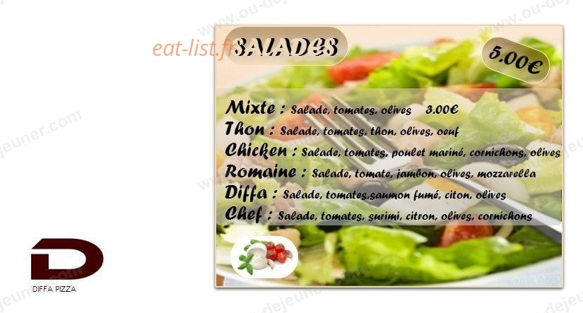 Diffa Pizza — carte page 4