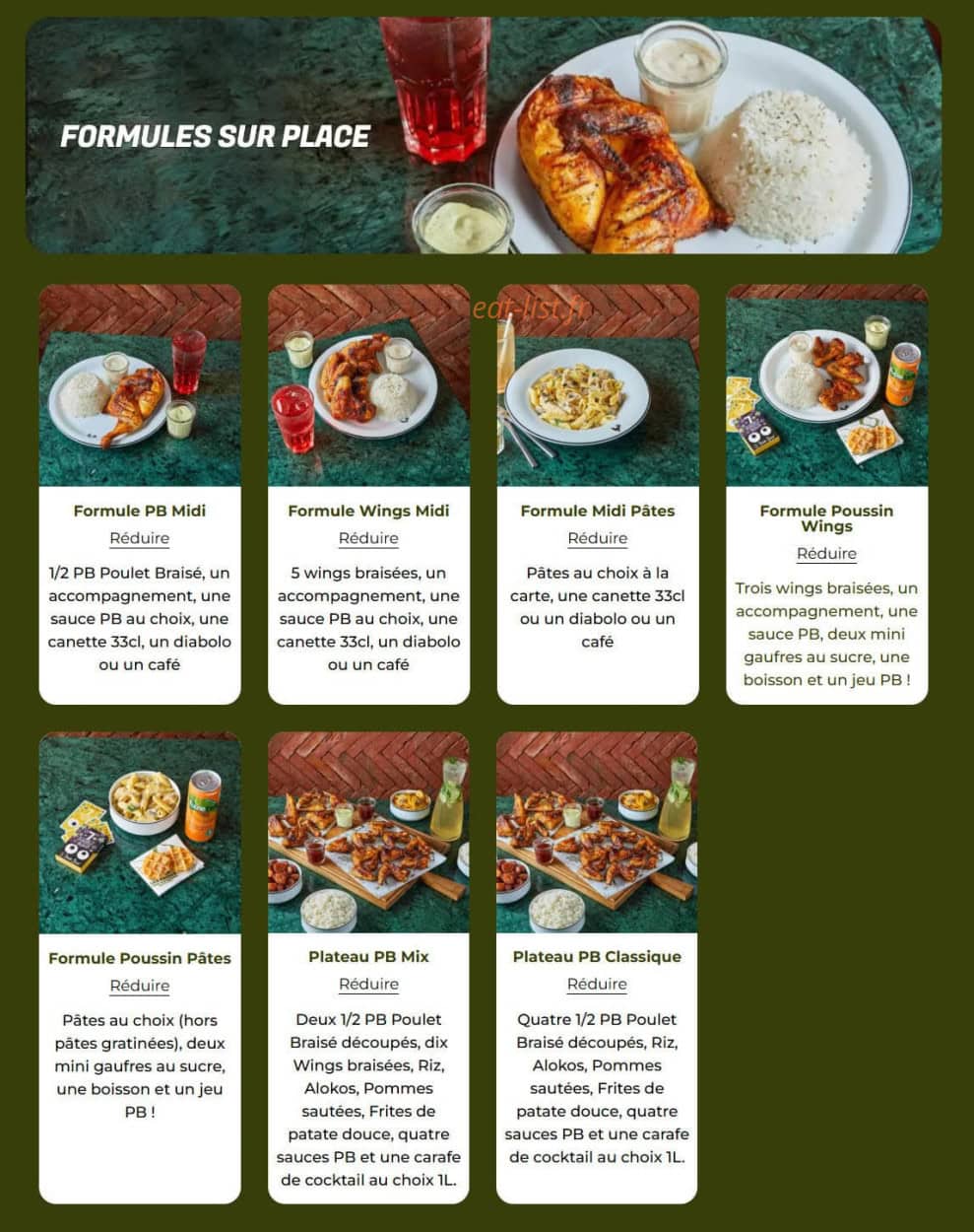 PB Poulet Braisé — carte page 2
