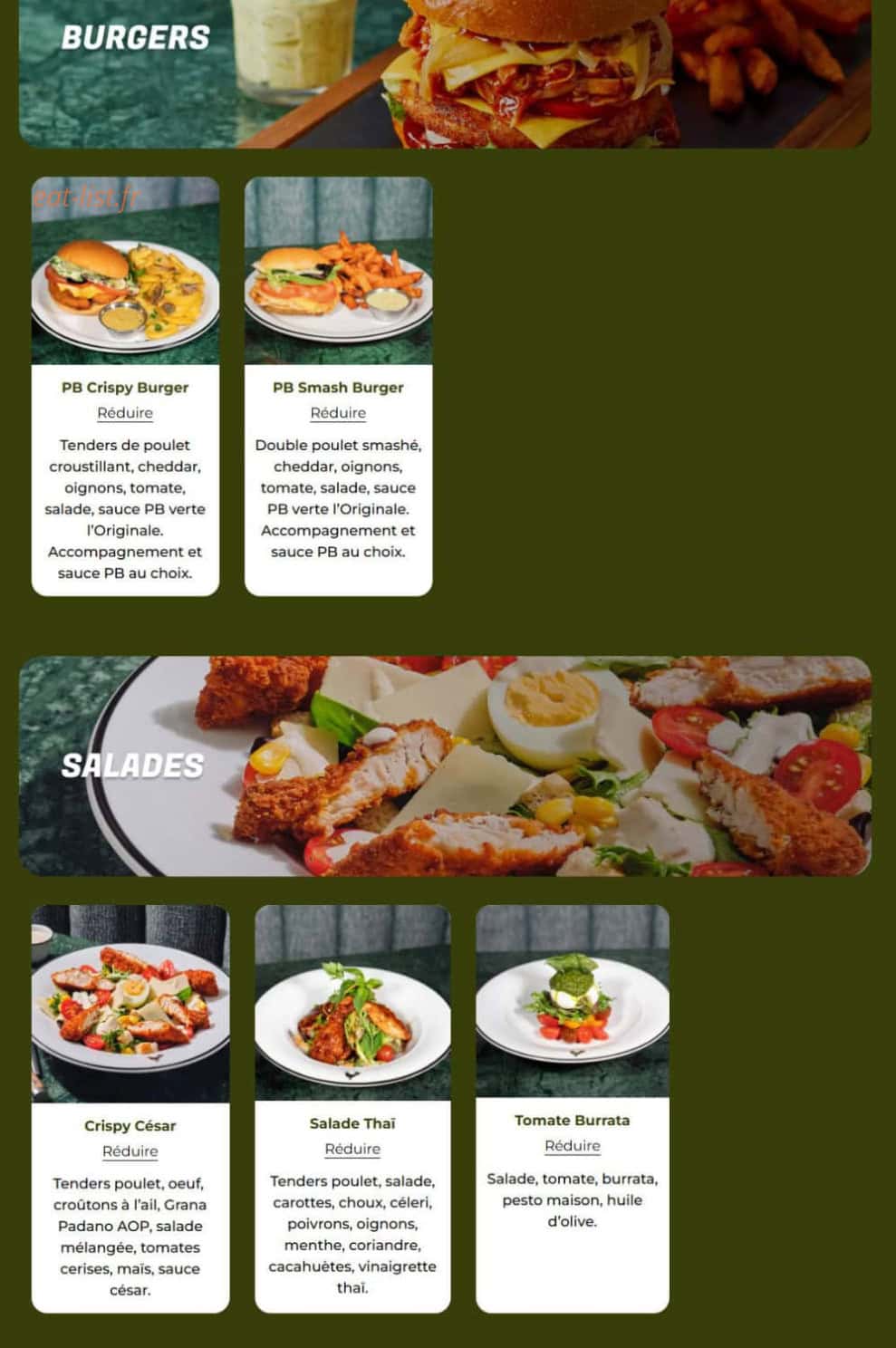 PB Poulet Braisé — carte page 7