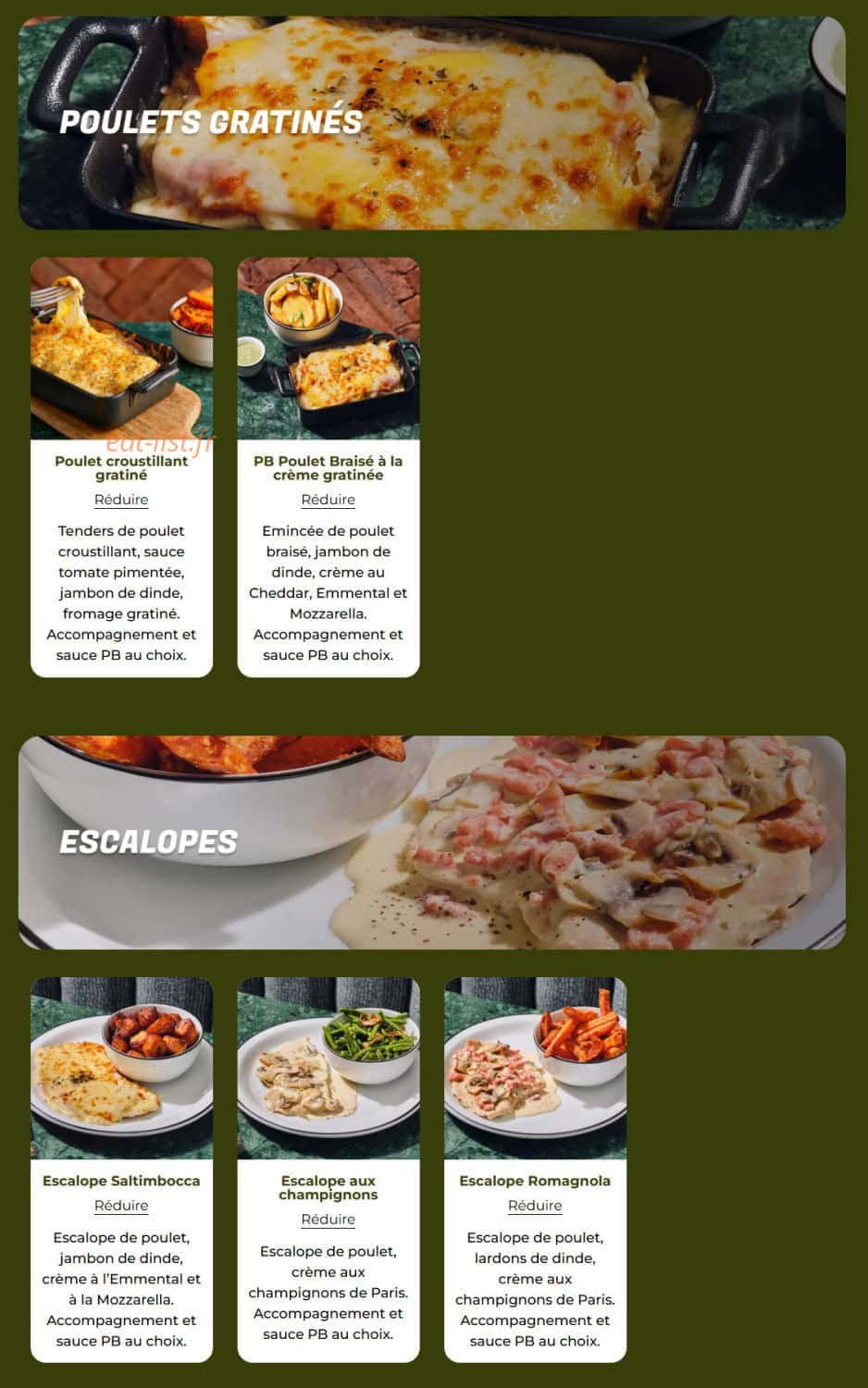 PB Poulet Braisé — carte page 8